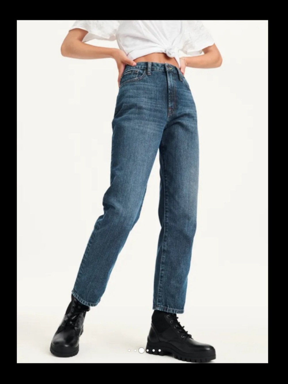 Womens DKNY High Rise Relaxed Jeans Size 6 Ankle Skater Streetwear Grunge